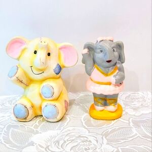 Set Of two elephant piggy bank art Deco